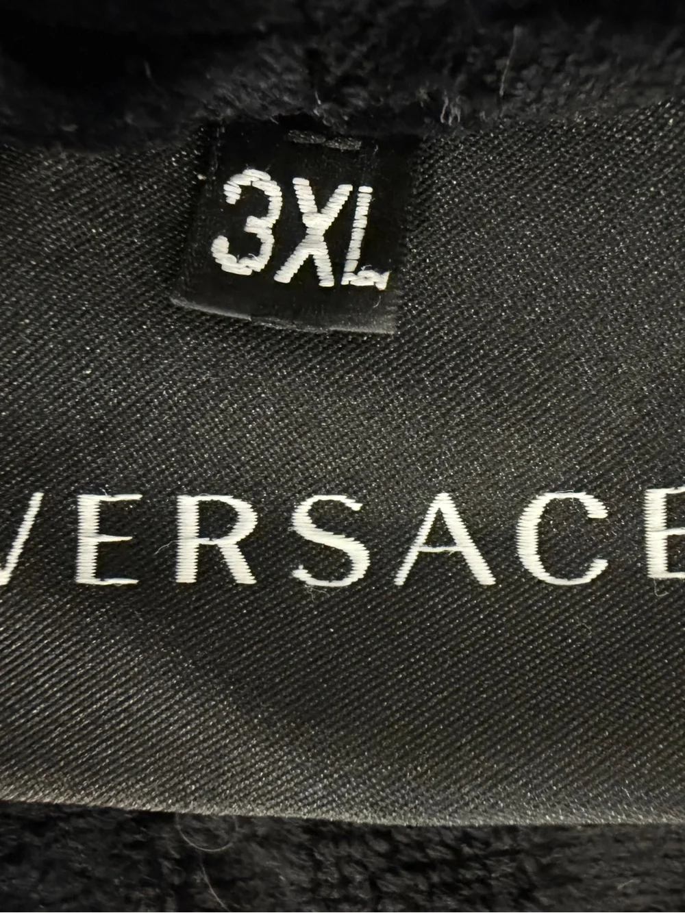 Versace Black and Gold Baroque Logo Robe